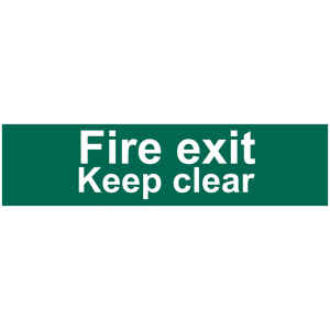 Draper 'Fire Exit Keep Clear' Safety Sign 73221-0