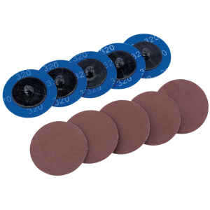 Draper Ten 50mm 320 Grit Aluminium Oxide Sanding Discs 75614-0
