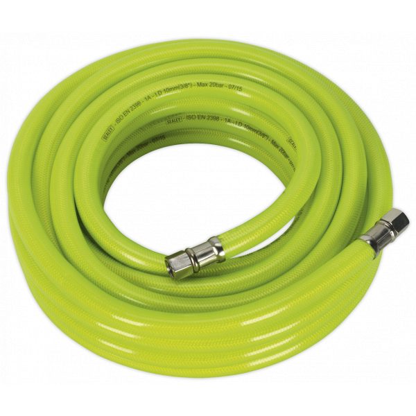 Sealey AHFC1038 Air Hose High Visibility 10m x Ø10mm with 1/4"BSP Unions-0