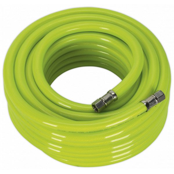 Sealey AHFC1538 Air Hose High Visibility 15m x Ø10mm with 1/4"BSP Unions-0