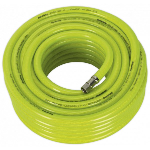 Sealey AHFC2038 Air Hose High Visibility 20m x Ø10mm with 1/4"BSP Unions-0
