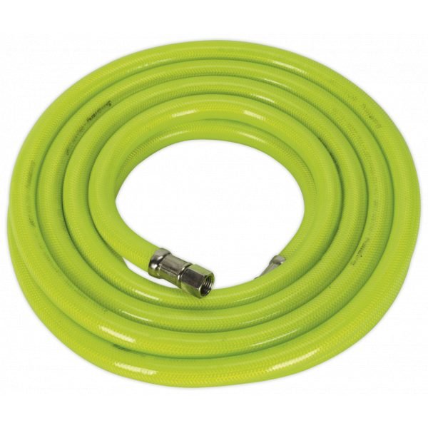 Sealey AHFC538 Air Hose High Visibility 5m x Ø10mm with 1/4"BSP Unions-0