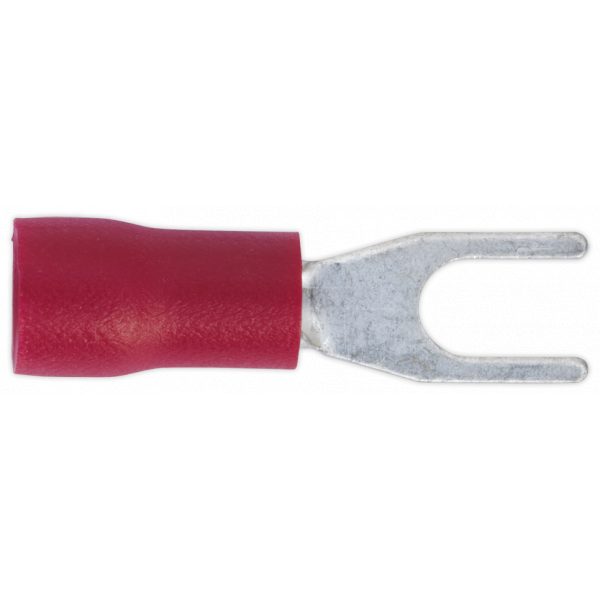 Sealey RT13 Easy-Entry Fork Terminal Ø3.7mm (4BA) Red Pack of 100-0