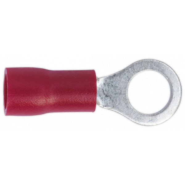 Sealey RT25 Easy-Entry Ring Terminal Ø5.3mm (2BA) Red Pack of 100-0