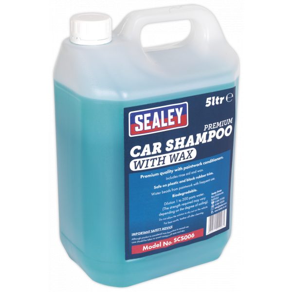 Sealey SCS006 Car Shampoo Premium with Wax 5L-0