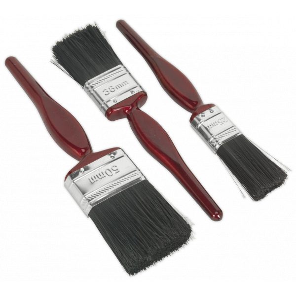 Sealey SPBS3 Pure Bristle Paint Brush Set 3pc-0
