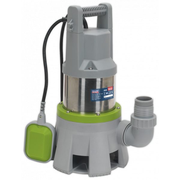 Sealey WPD415 High Flow Submersible Stainless Dirty Water Pump Automatic 417L/min 230V-0