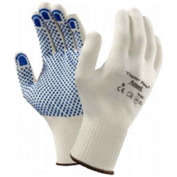 12 Pairs Ansell 76-301 Tiger Paw PVC Dot Grip Gloves-0