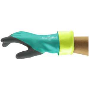1 Pair Ansell AlphaTec 58-735 Green Nitrile Cut Proof 4 Gloves Size 9 L-0