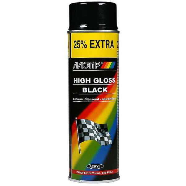 Motip High Gloss Black Spray Paint 500ml-0