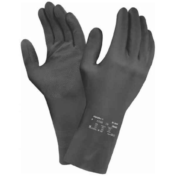 Ansell AlphaTec 87-950 Black Latex Rubber Chemical Resistant Gloves-0