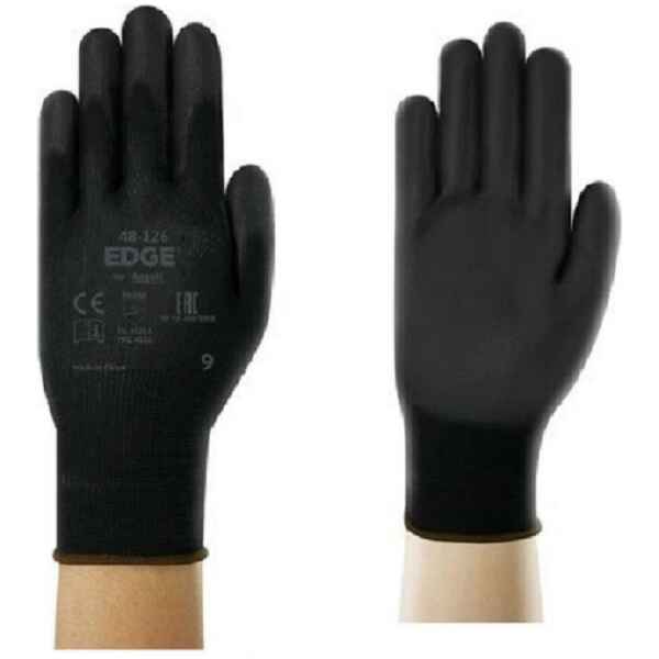 Ansell EDGE 48-126 Black PU Coated Gloves-0
