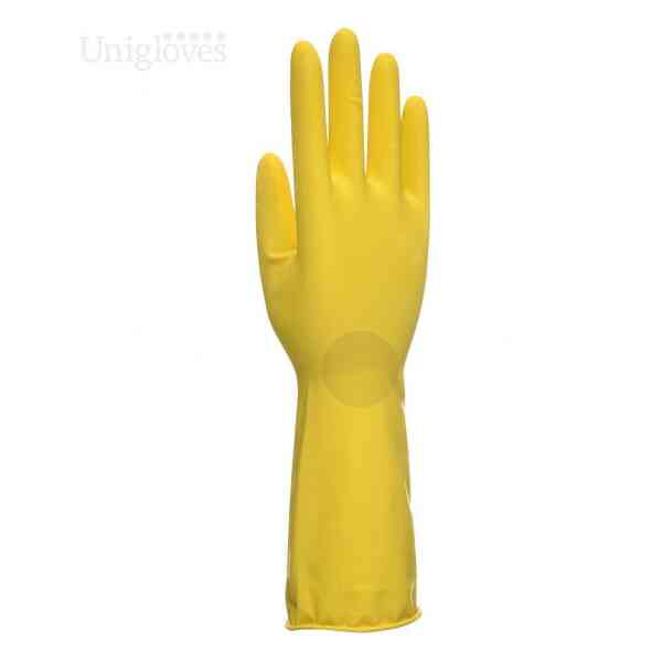 Unigloves Allsafe Yellow Latex Household Rubber Gloves-0
