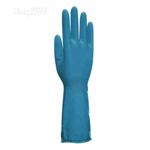 Unigloves Allsafe Blue Latex Household Rubber Gloves-0