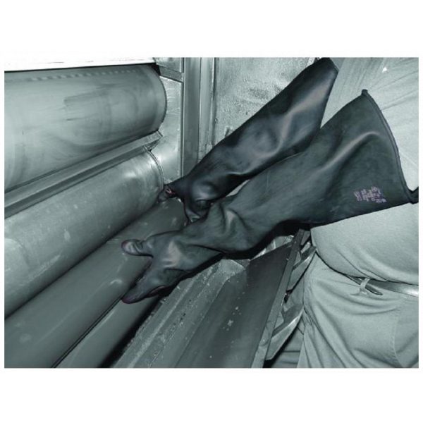 PH Shield Black Latex Rubber Gloves Gauntlets 16 inch 40 cm Long-69829