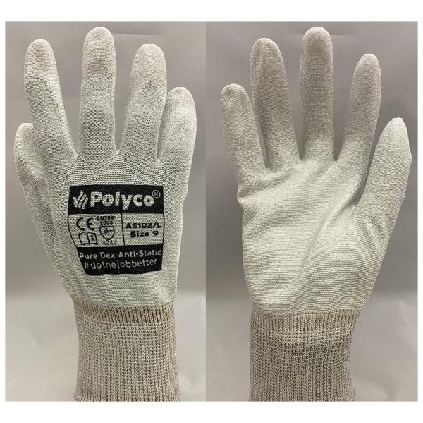 PH Polyco Pure Dex Anti Static PU Palm Coated Gloves