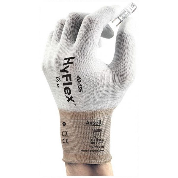 Ansell HyFlex 48-135 PU Fingertip Coated ESD Gloves-70118