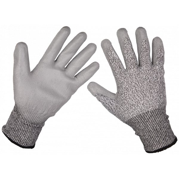 Sealey 9139L Anti-Cut PU Gloves (Cut Level C - Large) - Pair-0