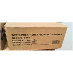 Case of 1000 White Disposable Polythene Aprons-0