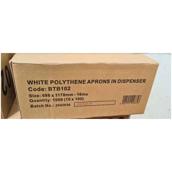 Case of 1000 White Disposable Polythene Aprons-0