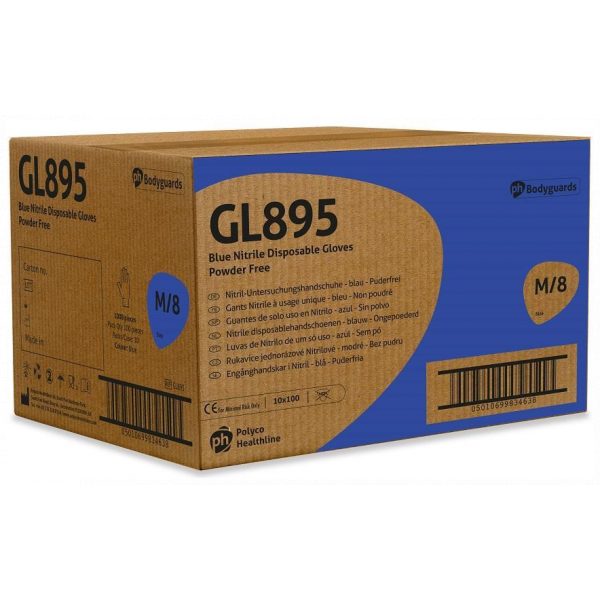 PH Bodyguards GL895 Blue Nitrile Powder Free Disposable Gloves-74370