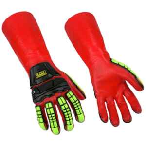 Ringers 14inch Long Cuff PVC Waterproof Cut Impact Protection Gloves 10 XL