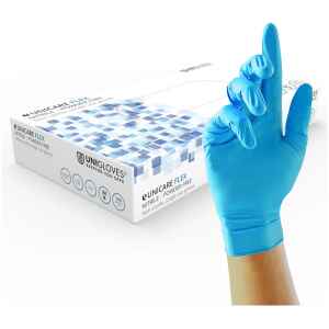 Unigloves Flex Blue Nitrile Ultra Light Disposable Gloves GS021
