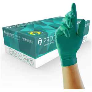 PRO TECT Green HD Heavy Duty Green Nitrile Disposable Gloves Unigloves GA008