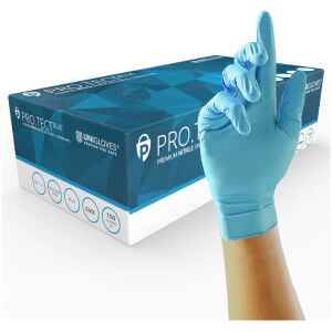 Unigloves PRO TECT Blue Heavy Duty Nitrile Disposable Gloves GU004