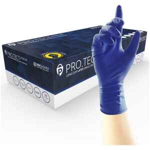 Unigloves PRO.TECT Blue Latex HD Heavy Duty Disposable Gloves Long Cuff GA001