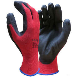 SAFE-T Red | Black PU Coated Work Gloves