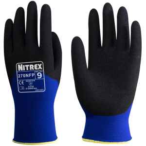 Pack 10 Pairs Nitrex 3/4 Nitrile Grip Coated Work Gloves Size 9 Large
