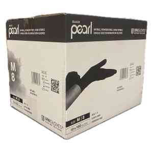 10 Boxes 1000 Unigloves Black Pearl Nitrile Disposable Gloves Size 8 Medium