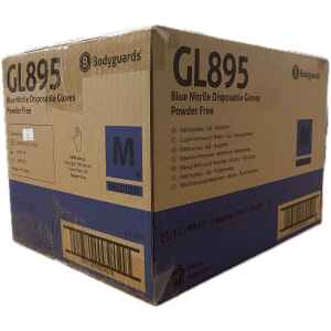10 Boxes Bodyguards GL895 Blue Nitrile Disposable Gloves Medium