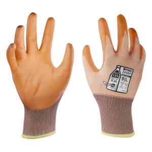 5 Pairs Nitrex Foam Nitrile Orange Cut D Work Gloves Sustainable 9 L 265RP